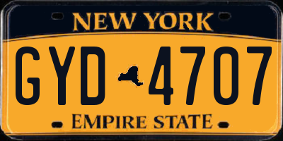 NY license plate GYD4707