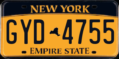 NY license plate GYD4755