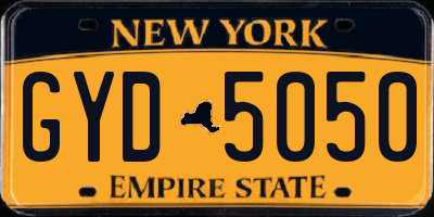 NY license plate GYD5050