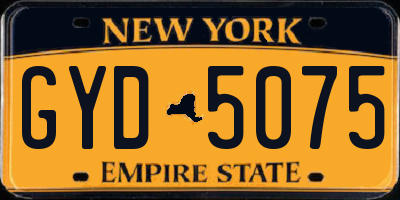 NY license plate GYD5075