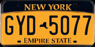 NY license plate GYD5077