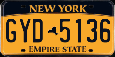 NY license plate GYD5136