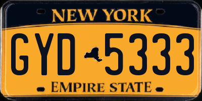 NY license plate GYD5333
