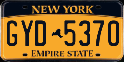 NY license plate GYD5370