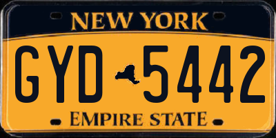 NY license plate GYD5442