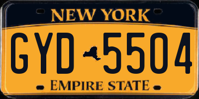 NY license plate GYD5504