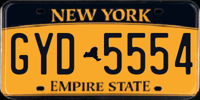 NY license plate GYD5554