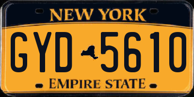 NY license plate GYD5610