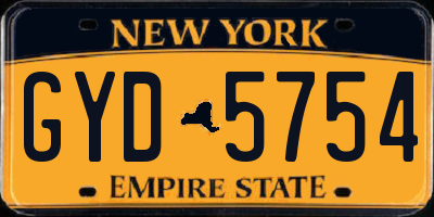NY license plate GYD5754