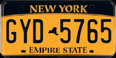 NY license plate GYD5765