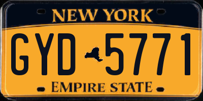 NY license plate GYD5771