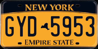 NY license plate GYD5953