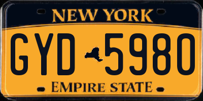NY license plate GYD5980