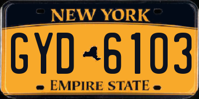 NY license plate GYD6103