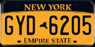 NY license plate GYD6205