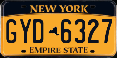 NY license plate GYD6327