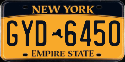 NY license plate GYD6450