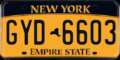 NY license plate GYD6603