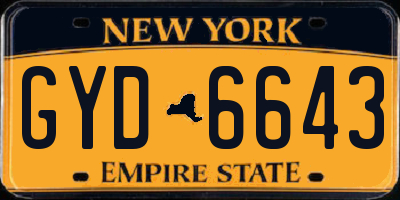 NY license plate GYD6643