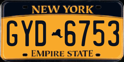 NY license plate GYD6753
