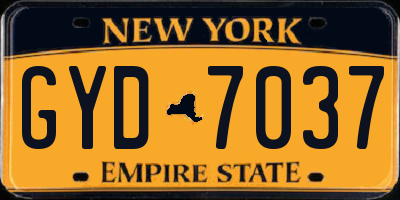 NY license plate GYD7037