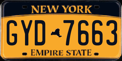 NY license plate GYD7663