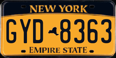 NY license plate GYD8363
