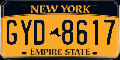 NY license plate GYD8617