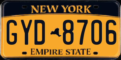 NY license plate GYD8706