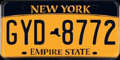 NY license plate GYD8772