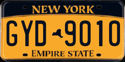 NY license plate GYD9010