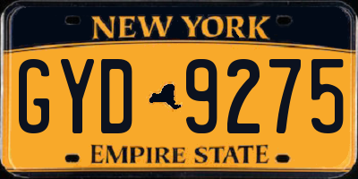 NY license plate GYD9275