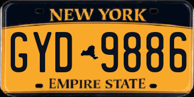 NY license plate GYD9886