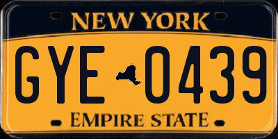 NY license plate GYE0439