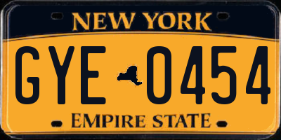 NY license plate GYE0454