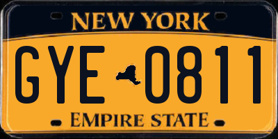 NY license plate GYE0811