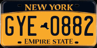 NY license plate GYE0882