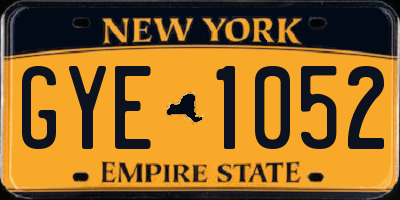 NY license plate GYE1052
