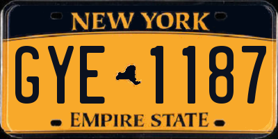 NY license plate GYE1187