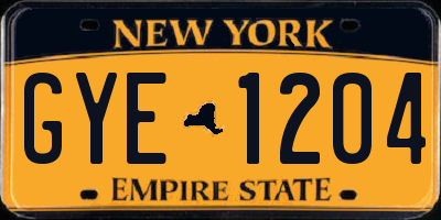 NY license plate GYE1204