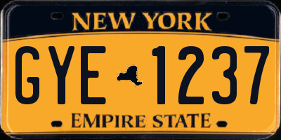 NY license plate GYE1237