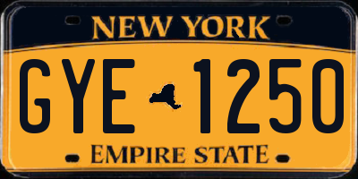NY license plate GYE1250