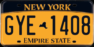NY license plate GYE1408