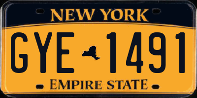 NY license plate GYE1491