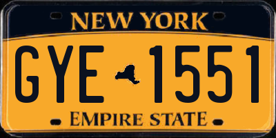 NY license plate GYE1551