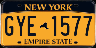 NY license plate GYE1577