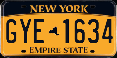 NY license plate GYE1634