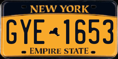 NY license plate GYE1653