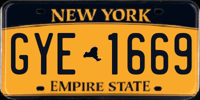NY license plate GYE1669