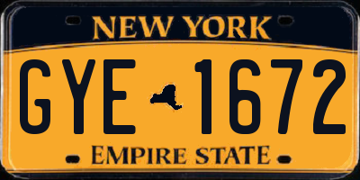 NY license plate GYE1672